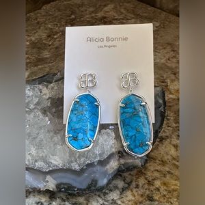 Alicia Bonnie Silver Turquoise Stone Earrings
